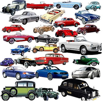 Variety of retro car psd psd vector
