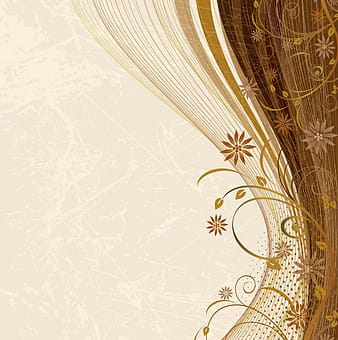Vector de fondo de remolino floral marrón ai