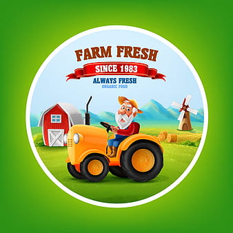Farm organic food label vector  eps