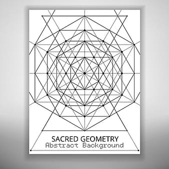 Abstract brochure template with sacred geometry drawing eps vector