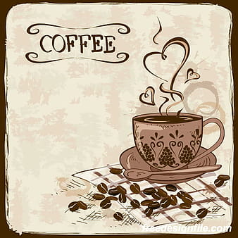 coffee poster retro hand drawn vector  eps