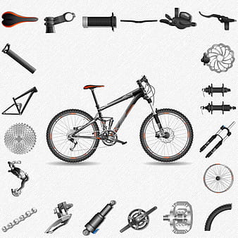 Mountain bike fitting vector material eps