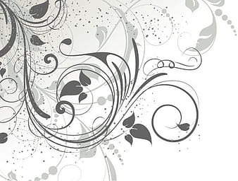 Vector de remolinos florales grises eps