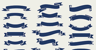 Ribbons templates collection classic curled shapes ai eps vector