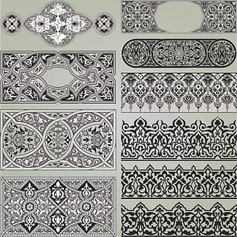 Vintage Calligraphic border frame and ornament vector set 16 eps