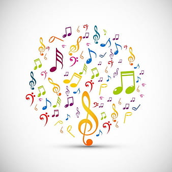 Circle made with colorful music notes ai eps vector