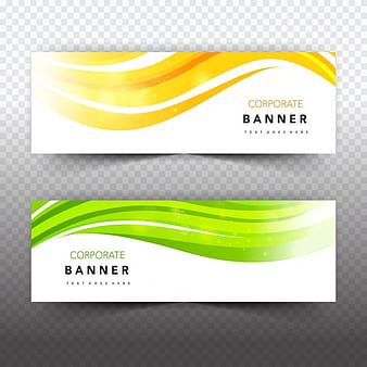 Yellow and green banner eps vector