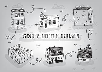 Free Hand Drawn Goofy Houses Vector Background eps