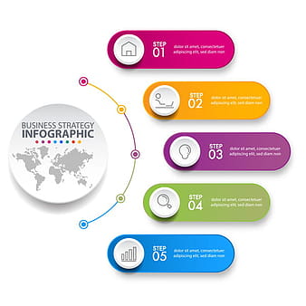 Business strategy infographic template vector 19 eps