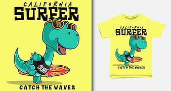 Vector de diseño de impresión de camiseta de dinosaurio eps