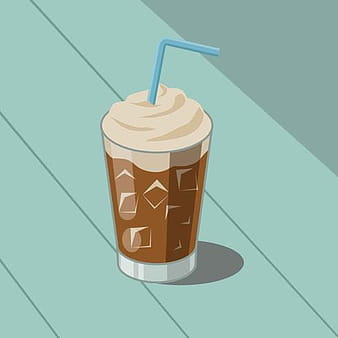 Iced Coffee Illustration Vector svg eps