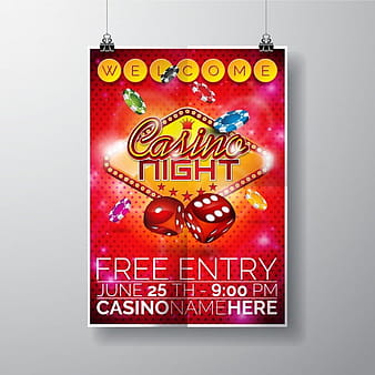 Casino night poster eps vector