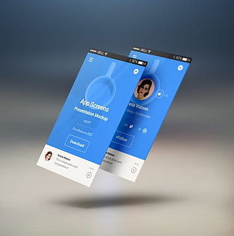 Perspective App Screens Mock-Up 7 psd vector