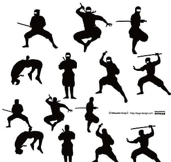 ninja warriors vector set ai