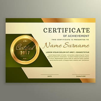 Certificado de logro de lujo premium en estilo dorado. eps