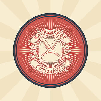 Barbershop retro badge vector material  eps