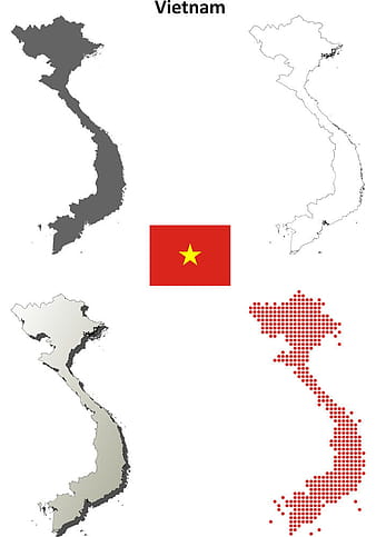 Vietnam outline map set vector eps ai