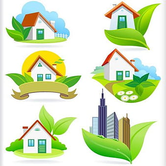 Eco green icons eps vector