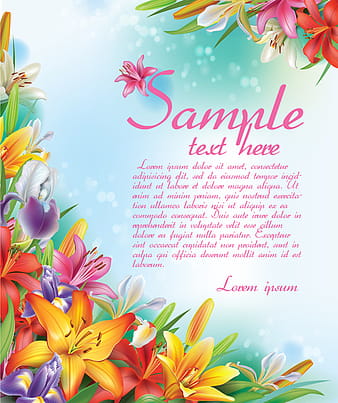 Beautiful lilies art background design eps vector