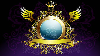Escudo de decoración de oro ai eps
