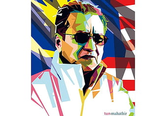 Vector de Tun Mahathir WPAP eps svg