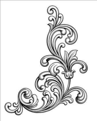 Baroque scroll corner vector material eps