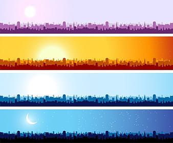 City Silhouette Banner eps vector