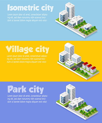 Modern 3d city isometric vector eps ai