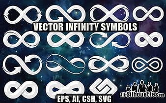 15 Vector infinity symbols eps csh svg ai