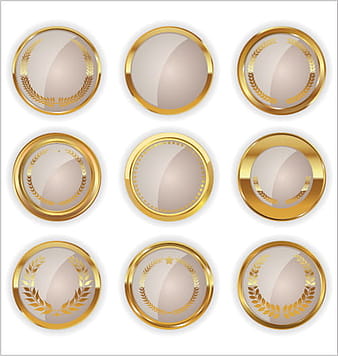 Blank golden texture badge vector  eps