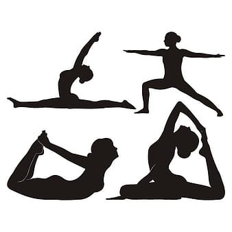 Yoga pose black silhouette vector  ai