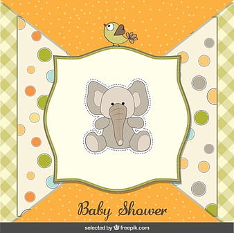 Teddy elephant baby shower card eps vector