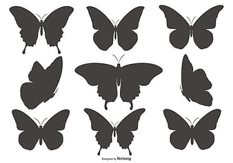 Colección de formas de silueta de mariposa svg eps ai
