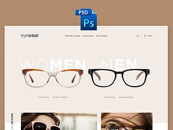 Eyewear E-commerce Template psd vector