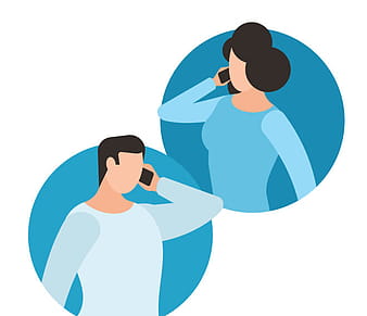 man and woman talking on the phone eps ai vector
