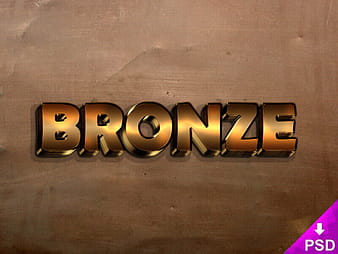 Bronze Text Style psd vector
