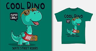 Cool vector de diseño de impresión de dinosaurios y camisetas eps