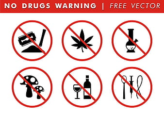 No Drugs Warning Free Vector eps ai
