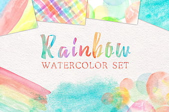 Rainbow Watercolor Seamless Patterns