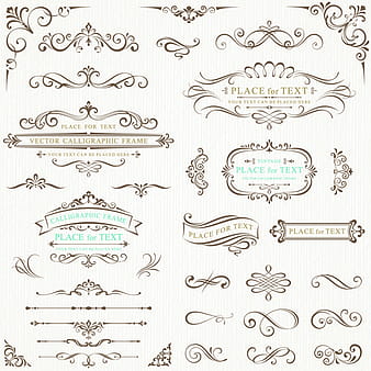 Calligraphy decorative frame with corner vector eps