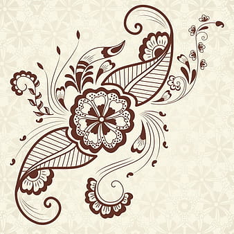Ilustración de vector de adorno de mehndi. Estilo indio tradicional, elementos florales ornamentales para tatuajes de henna, pegatinas, diseño de mehndi y yoga, tarjetas e impresiones. Ilustración de vector floral abstracto. eps