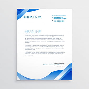 Abstract blue business letterhead template eps vector
