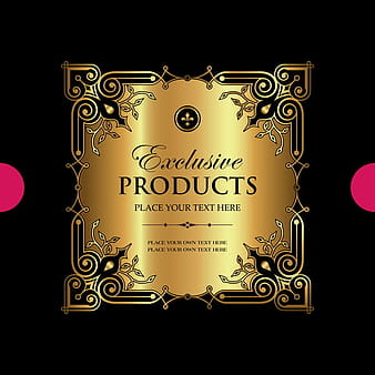 Luxury ornamental gold label vector material  eps