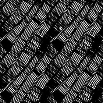 Hand drawn lines pattern seamless black with white vectors  eps