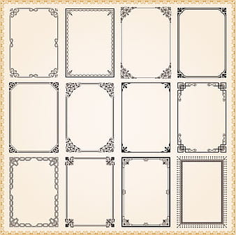 Conjunto de vectores de adornos de marcos vintage ai