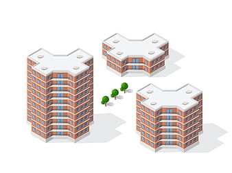 Isometric 3d dimensional building of modern vector ai eps