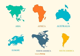 Continent Map Collection eps svg ai vector