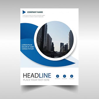 Blue circular creative business brochure design eps vector