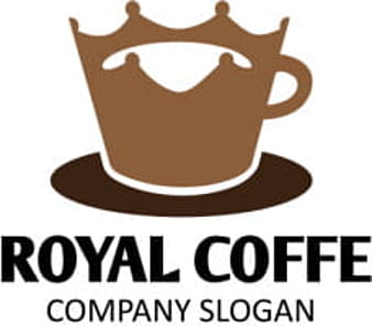 Royal with coffe logo vector eps
