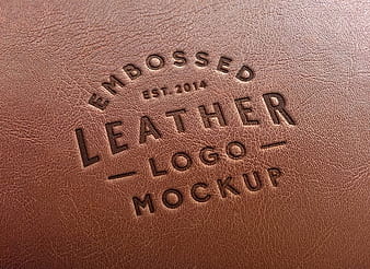 Leather Stamping Logo MockUp #2 psd vector